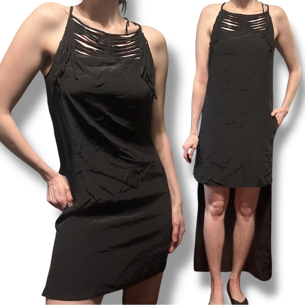 BCBG Jenifer Dress Black Ruched Bodycon Cocktail dress Size XS